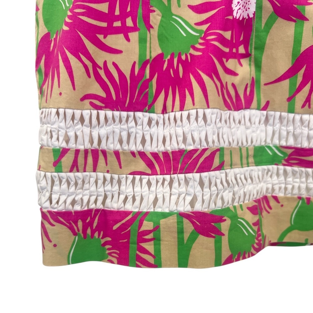 Lilly Pulitzer Coastal Chic Resortcore Floral Shift Dress Size 2 Lace Trim FLAW - Picture 11 of 12
